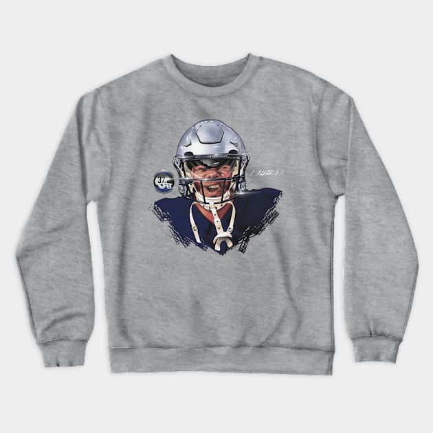 Damien Harris New England Platinum Crewneck Sweatshirt by MASTER_SHAOLIN